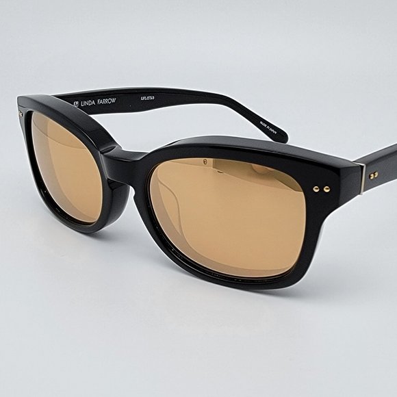 Linda Farrow LFL/275/3 Gloss Black Gold Sunglasses main image 6